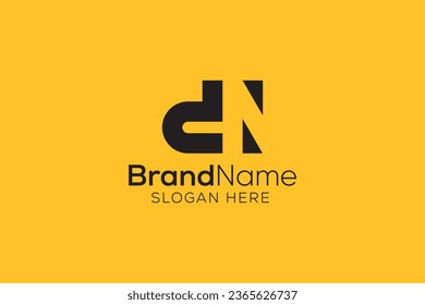 Diseño del logotipo de la letra D N de moda de diseño minimalista