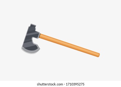 Vector ax in cartoon flat style isolated on white.
