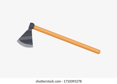 Vector ax in cartoon flat style isolated on white.