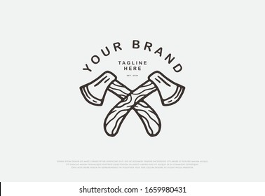 diseño de hacha vectorial con estilo de contorno premium, este diseño se puede imprimir en pantalones, chaquetas, papel y para otras mercancías