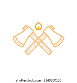 vector ax with fire icon