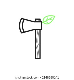 vector ax with leaf concept