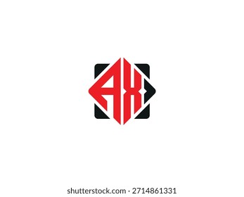 Logotipo del AX del Vector, letra AX, diseño del logotipo de la letra XA. Logotipo del monograma en mayúscula de la letra XA inicial.