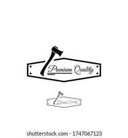 vector of ax vintage logo template design vector, wood industry retro brand template