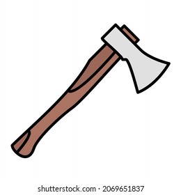 Vector Axe Filled Outline Icon Design

