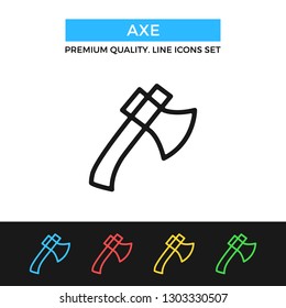 Vector axe icon. Ax, hatchet concepts. Premium quality graphic design. Modern signs, outline symbols collection, simple thin line icons set for websites, web design, mobile app, infographics