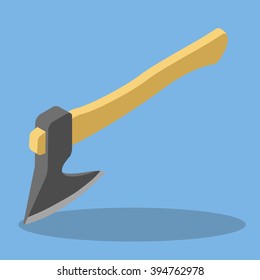 Vector axe isometric. Isometric axe isolated. Hatchet isometric cartoon. 
