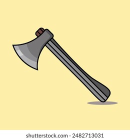 vector of an axe with a wooden handle