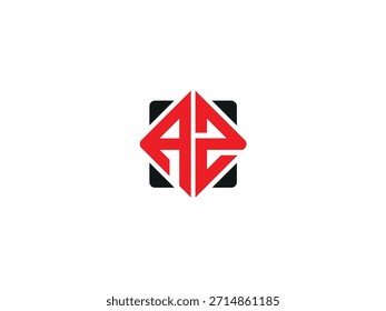 Logotipo de Vector AZ, letra AZ, diseño de logotipo de letra ZA. Logotipo del monograma en mayúscula de la letra inicial ZA.