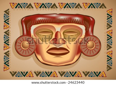 Download VECTOR Aztec Mask Handdrawn Border Stock Vector (Royalty ...