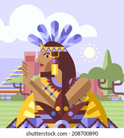 Vector Aztec Queen