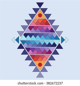 Vector aztec tribal design mix geometric textile