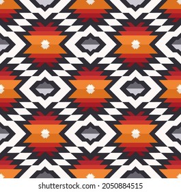 Vector aztec zigzag geometric shape seamless background. Ethnic tribal modern colorful red pattern design. Use for fabric, textile, interior decoration elements, upholstery, wrapping.