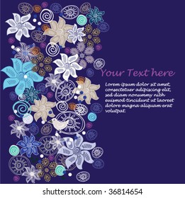  vector azure  abstract floral background with place for your text