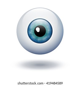 Vector azure eye ball. Transparent background