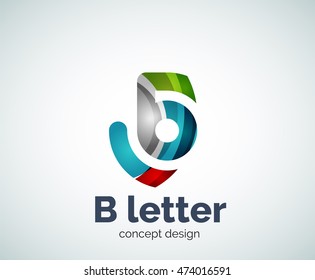 Vector B letter concept logo template, abstract business icon