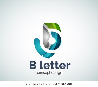 Vector B letter concept logo template, abstract business icon