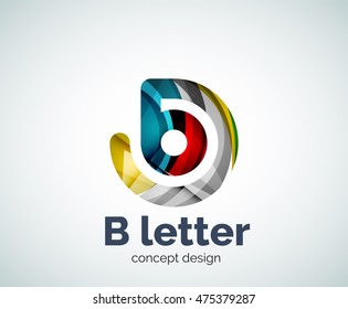 Plantilla de logotipo de concepto de letra del vector B, icono comercial abstracto