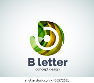 Vector B letter concept logo template, abstract business icon