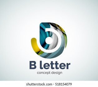 Vector B letter concept logo template, abstract business icon