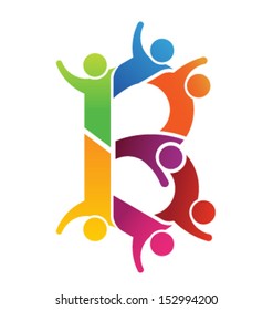 Vector B letter people