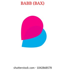 Vector BABB (BAX) digital cryptocurrency logo. BABB (BAX) icon. Vector illustration isolated on white background.