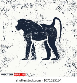 vector baboon silhouette