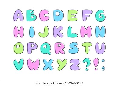 Vector Baby Alphabet Set Cute Letters Stock Vector (Royalty Free ...