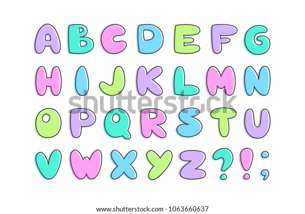 Vector Baby Alphabet Set Cute Letters Stock Vector (Royalty Free ...