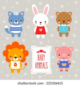 Vector baby animals.