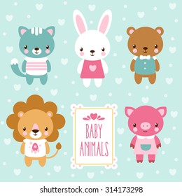 Vector baby animals.