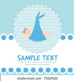 vector baby arrival card