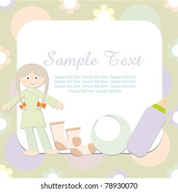 vector baby arrival card