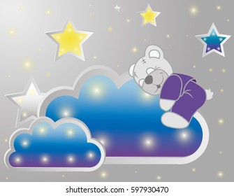 Vector baby background with teddy bear