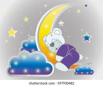 Vector baby background with teddy bear