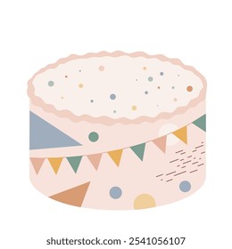 vector, baby, bento, cartoon, cake, candle, holiday, abstract, birthday, isolated, sweet, party, happy, pastel, neutral, flag, celebration, dots, design, birthday cake, icon, cute, wishes, girly, gree