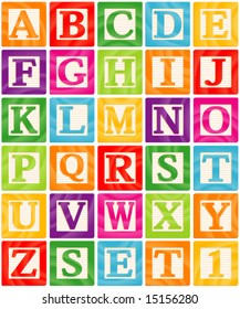 Vector Baby Blocks Set 1 Of 3 - Capital Letters Alphabet