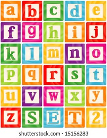 Vector Baby Blocks Set 2 Of 3 - Small Letters Alphabet