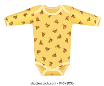 vector baby bodysuit isolated on white background, raster version available
