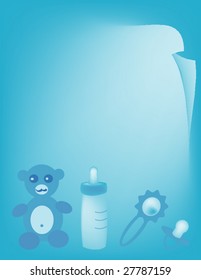 vector baby boy card with space for text