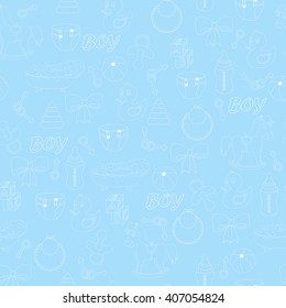 Vector baby boy seamless pattern