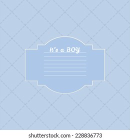 vector Baby boy shower card. Arrival card with place for your text.