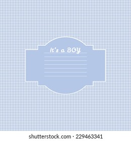 vector Baby boy shower card. Arrival card with place for your text.