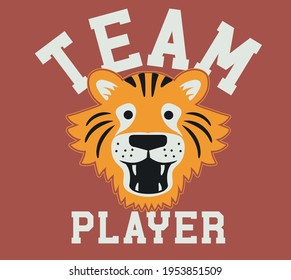 Vector Baby Boys Tiger Varsity Sketch For T Shirts Print