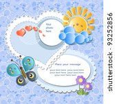 Vector baby card with scrapbook elements