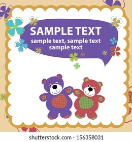 Vector Baby Card Teddy Bear Stock Vector Royalty Free 156358031