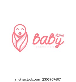 Vector baby care eco icon logo design
