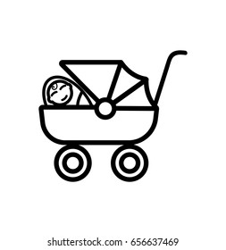 Vector of baby in cart