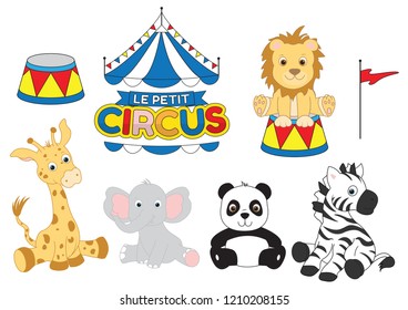 vector baby circus animals