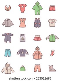 Vector Baby Clothes Icon Set